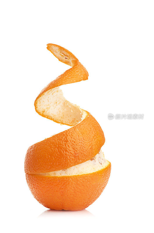 橘色，螺旋形去皮