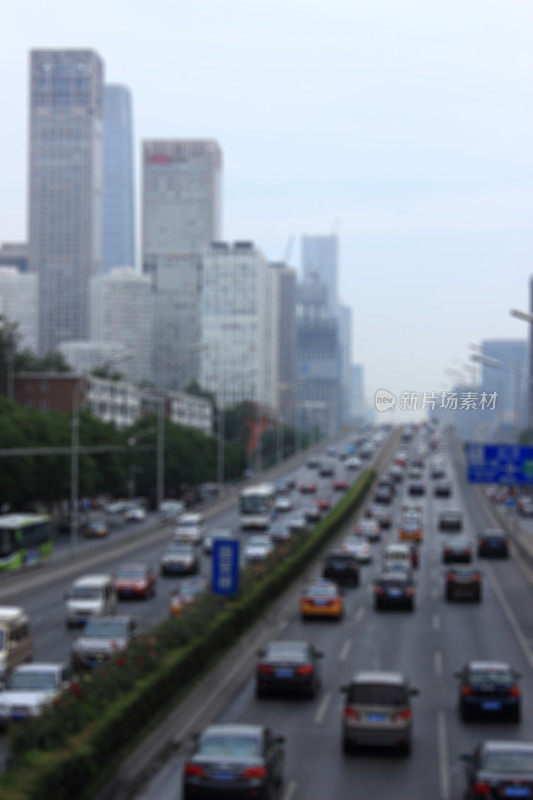模糊的背景，北京的交通