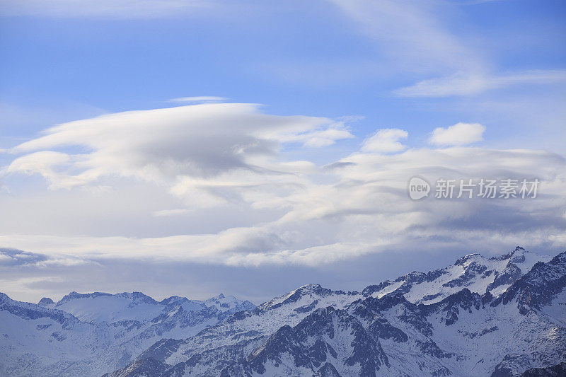 高山冬季风景意大利阿尔卑斯山