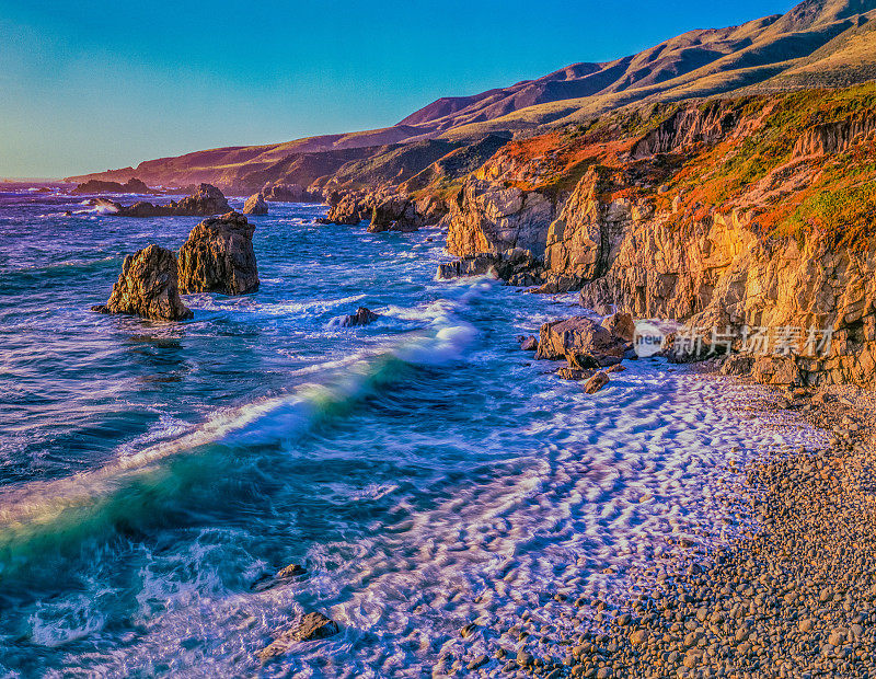 加州海岸大苏尔海岸线海景(P)