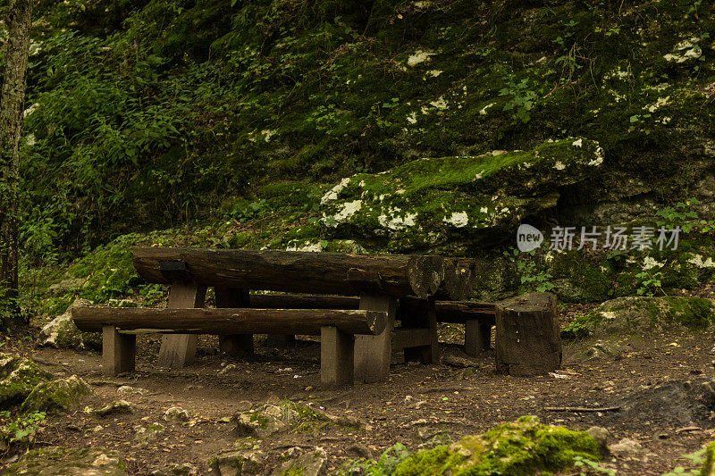 野餐桌上