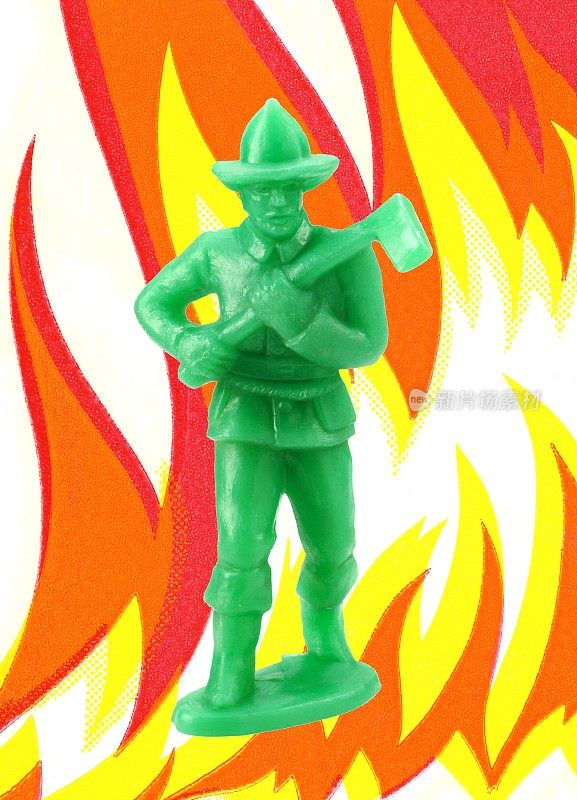 绿色火焰消防员