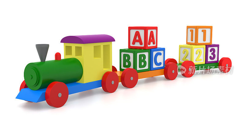 玩具火车和积木