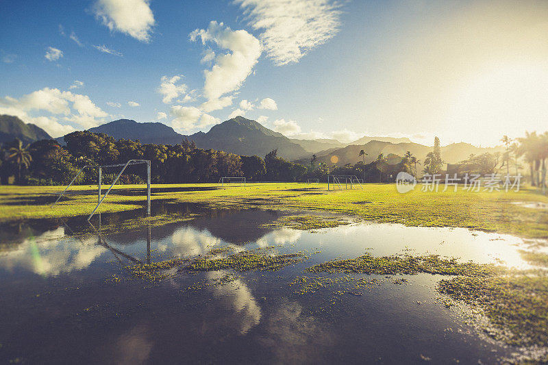足球场，考艾岛，夏威夷群岛