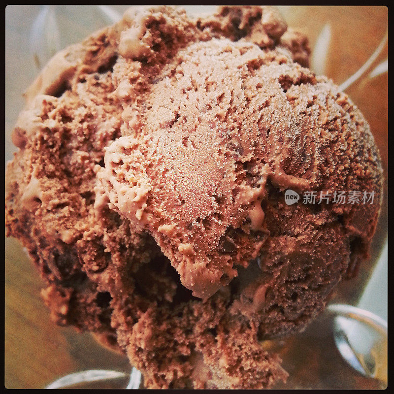 巧克力冰淇淋的特写