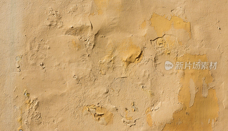 赭黄剥落罗马墙纹理，意大利罗马