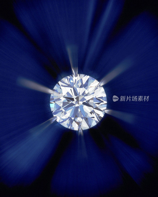 蓝色背景下的钻石