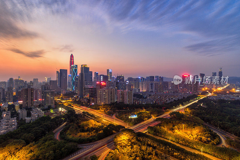 深圳的高楼大厦和天际线