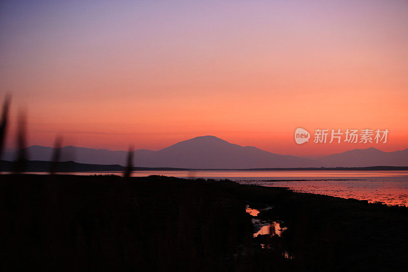 爱尔兰风景-丁格尔半岛山上的日落