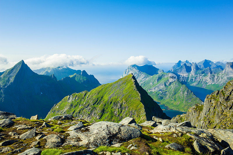 挪威罗浮敦群岛蒙坎山的风景