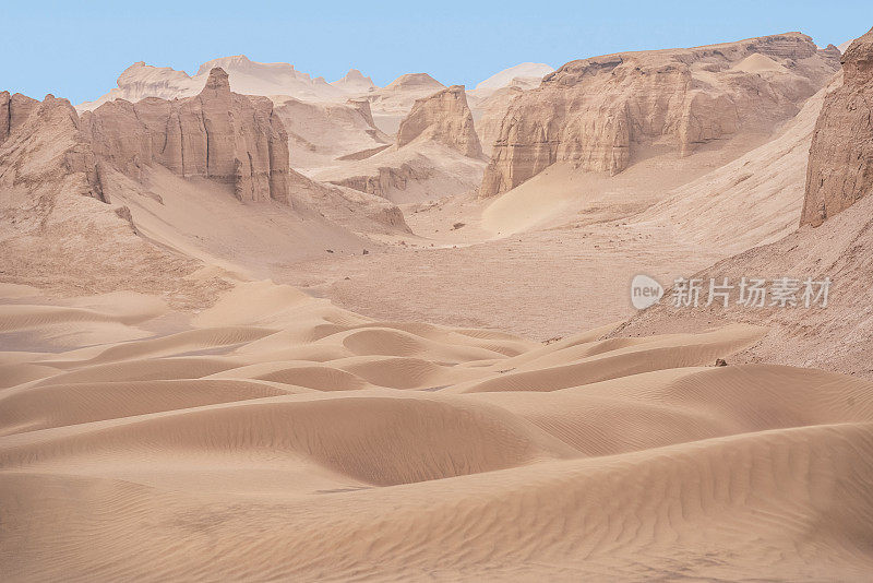 Dasht-e-Lut沙漠景观，伊朗的Lut沙漠是世界上最热的沙漠，也被称为卡鲁特沙漠
