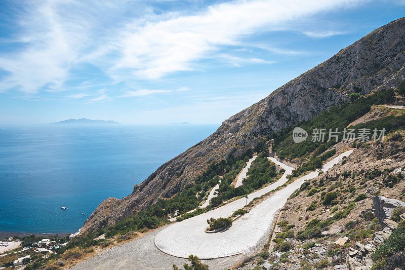 圣托里尼的蜿蜒道路