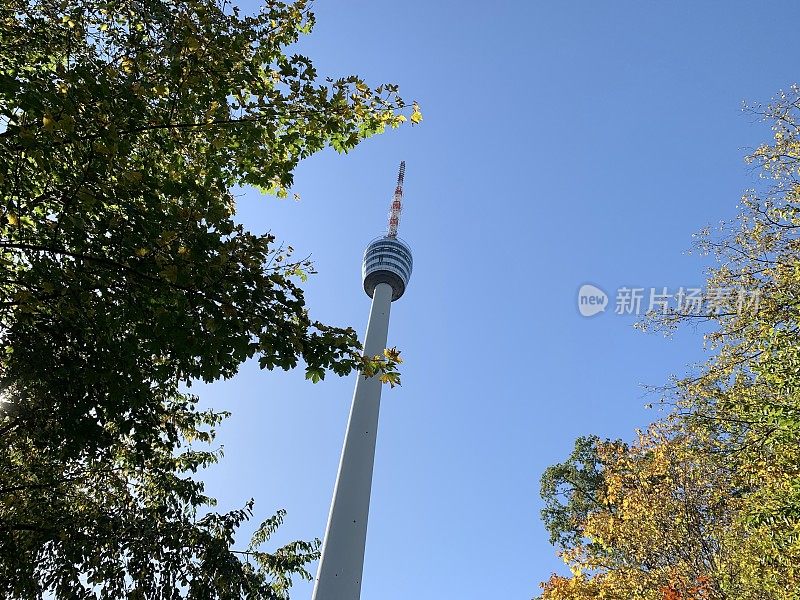 斯图加特，德国-电视塔，Fernsehturm，秋天