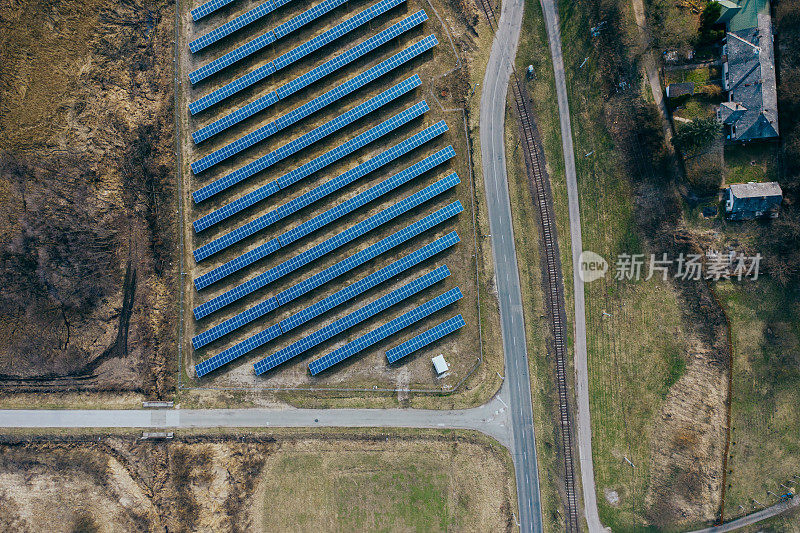 太阳能电池板鸟瞰图