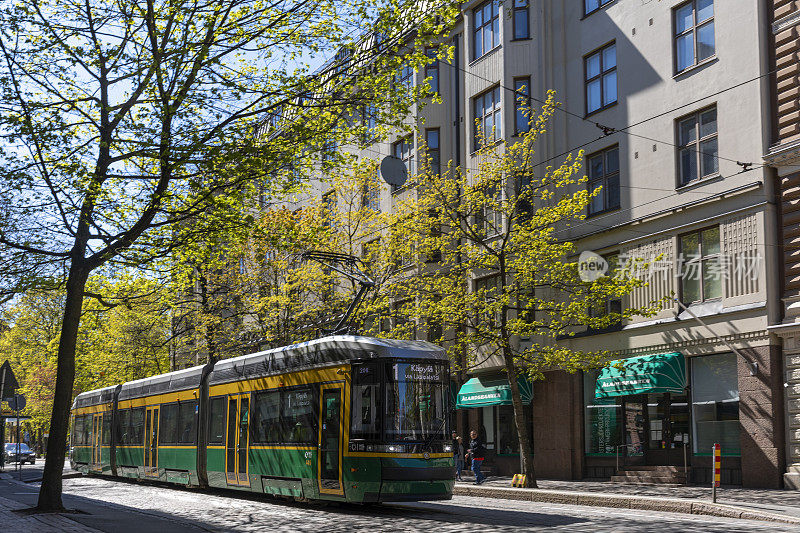 赫尔辛基市中心历史住宅区和有轨电车