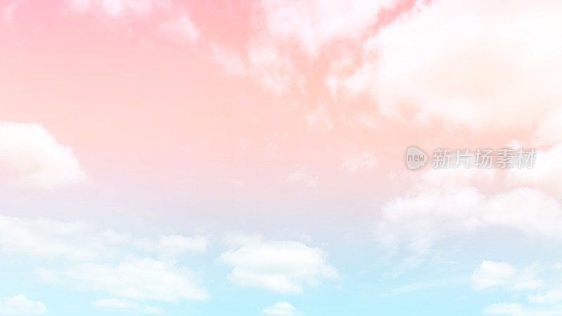 粉红色的天空白云。蓝色和粉红色的天空白云的背景