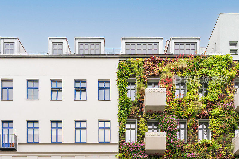 可持续发展公寓楼的垂直花园