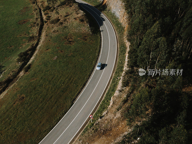 从上面看马路上的汽车