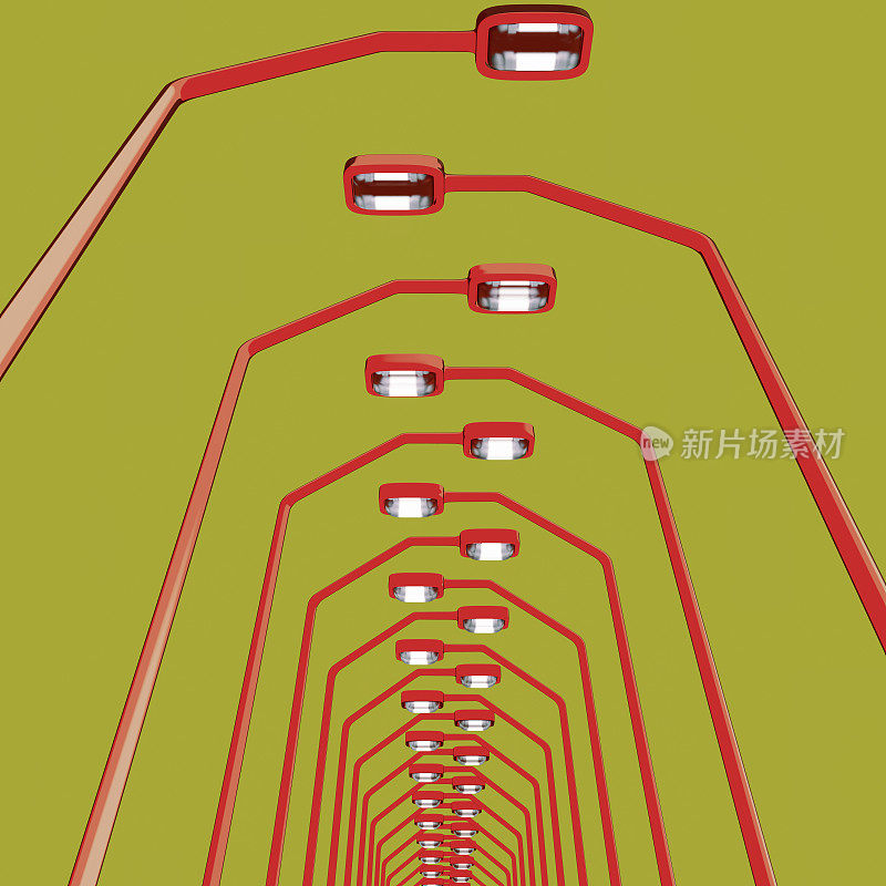 路灯在天空的映衬下指示方向