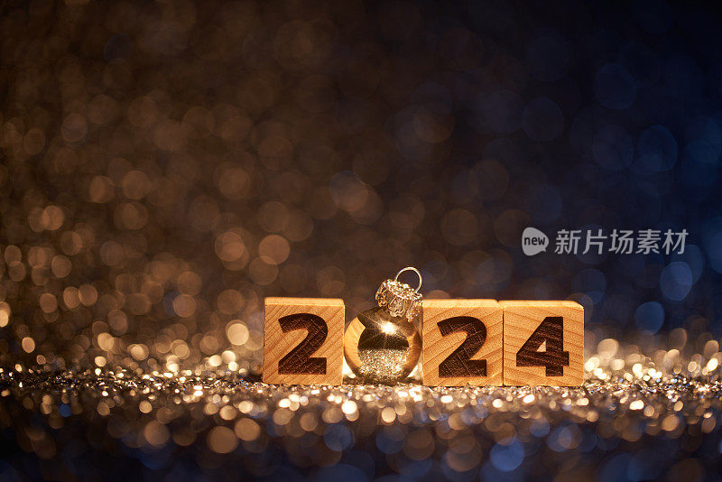 圣诞新年2024上散焦灯-背景派对庆祝圣诞金