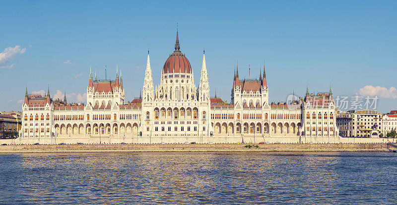 匈牙利首都布达佩斯多瑙河边的匈牙利议会大厦