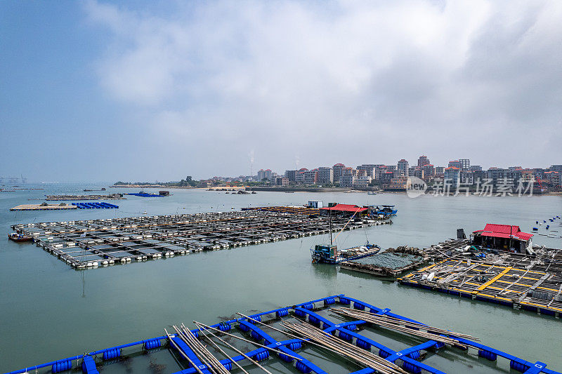 海洋水产养殖场鸟瞰图