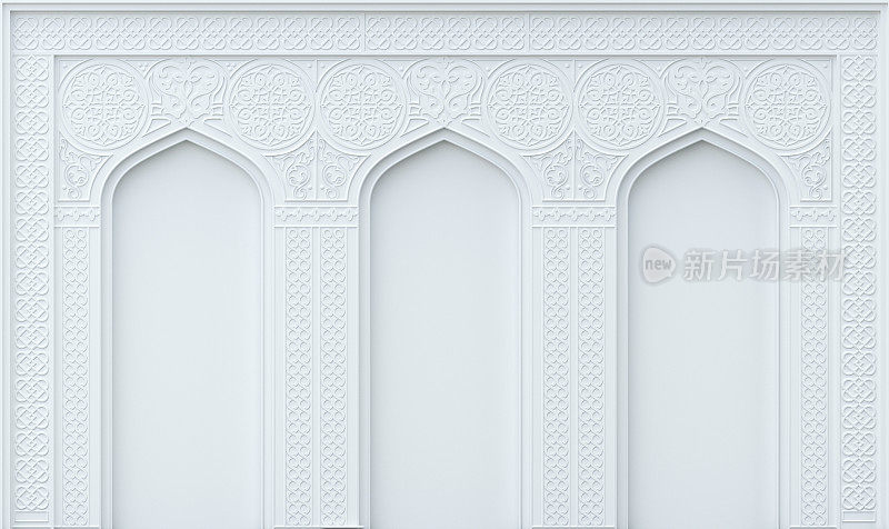 古代阿拉伯东部白色拱廊