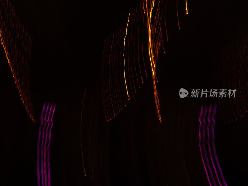 散景运动背景纹理复制空间层抽象紫色和橙色灯光