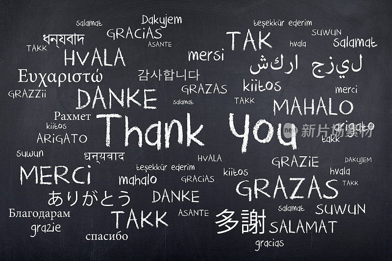 谢谢你的单词云在许多不同的语言