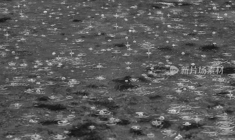 雨滴在水面上