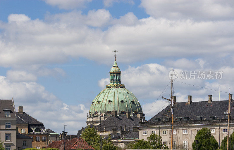 俯瞰丹麦哥本哈根的弗雷德里克教堂