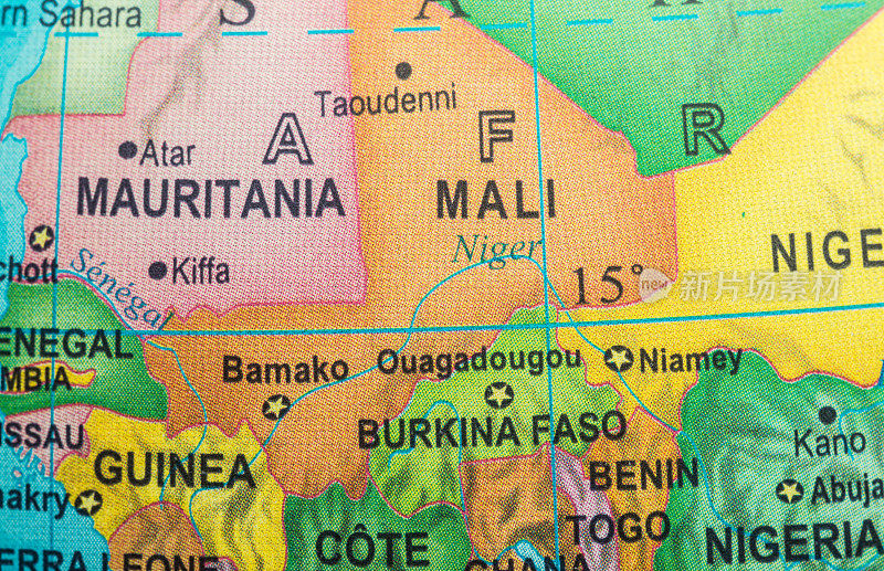 布基纳法索Faso-Mali地图