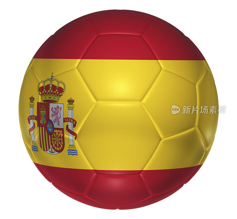 带有西班牙国旗的足球