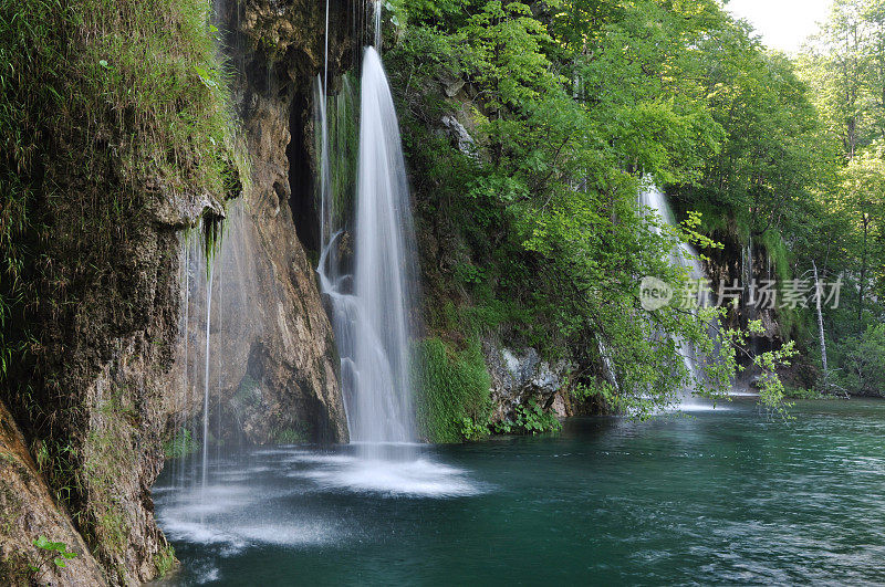 克罗地亚Plitvice国家公园的瀑布