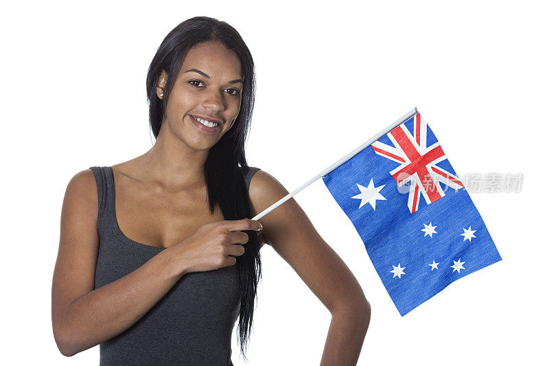 澳大利亚国旗土著妇女