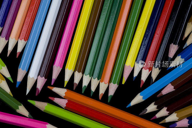 彩色铅笔的排列