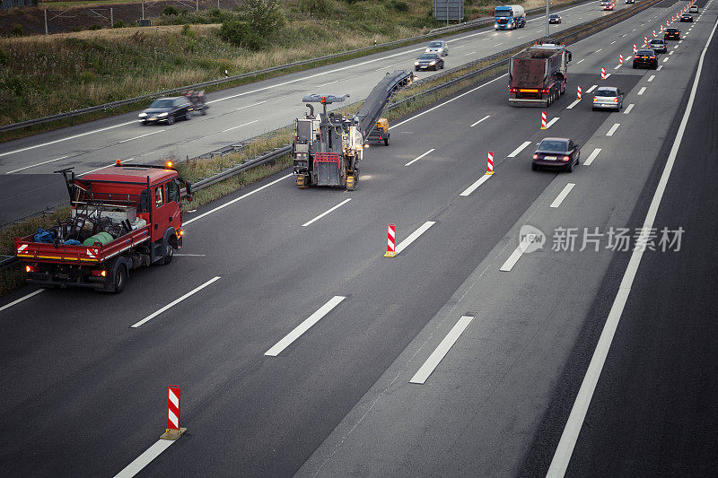 道路工程，德国高速公路上的建筑工地