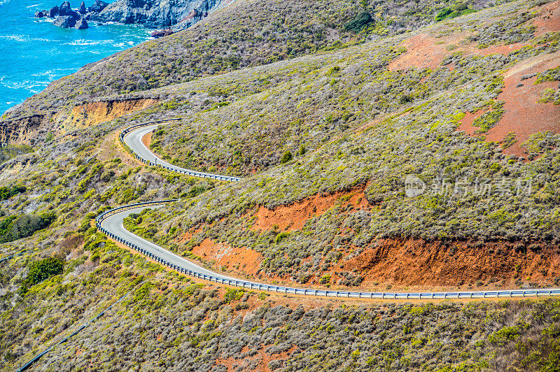 沿着1号公路美丽的加州海岸