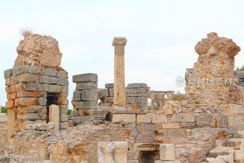 土耳其以弗所的古老废墟