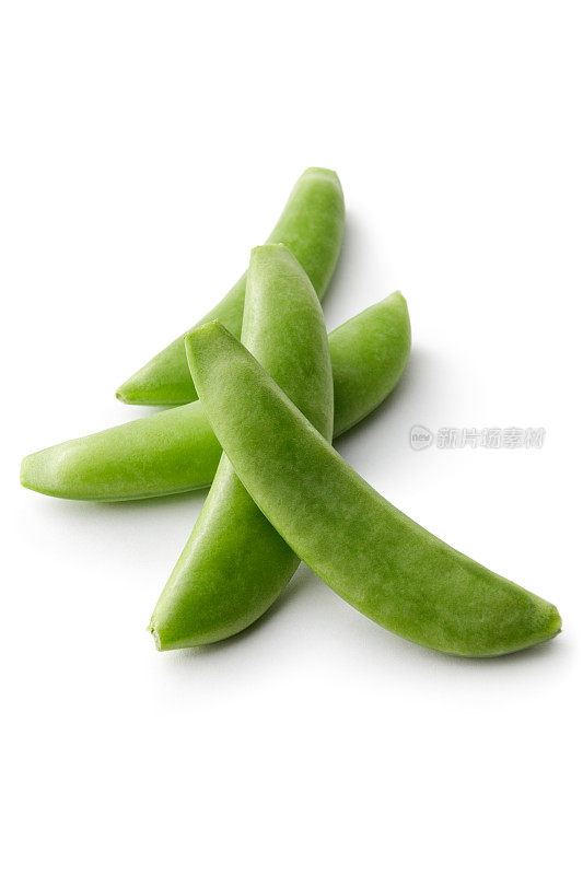 蔬菜:糖豌豆孤立在白色背景