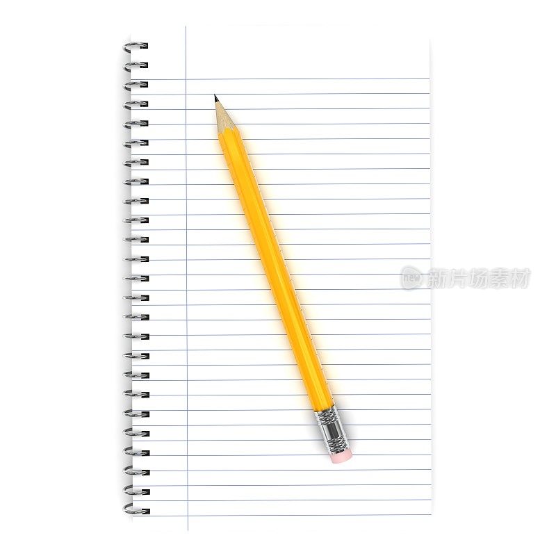 记事本螺旋空白铅笔
