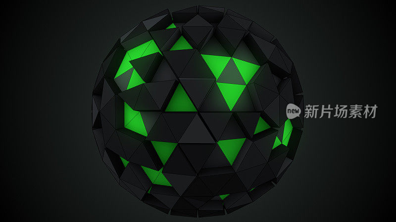 低聚球体。抽象3d渲染图