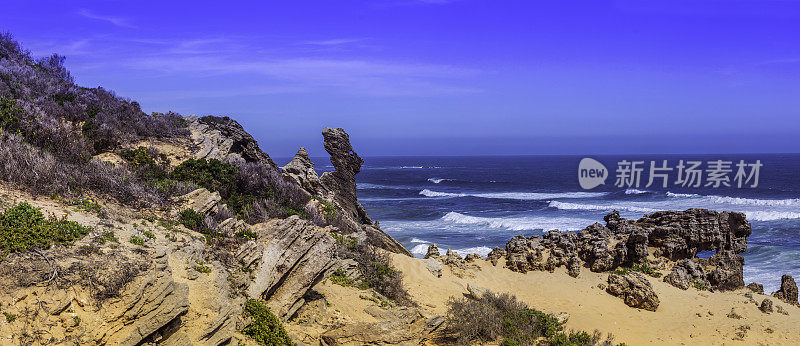 Brenton-on-Sea岩石海滩海岸海岸线