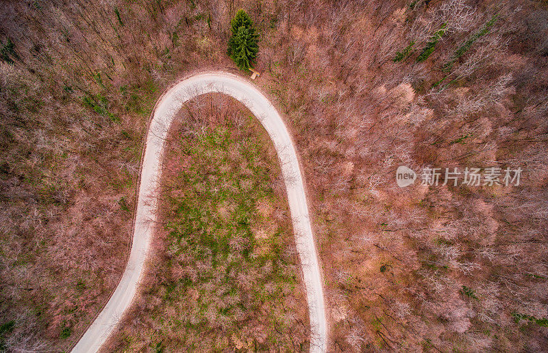 乡村公路鸟瞰图