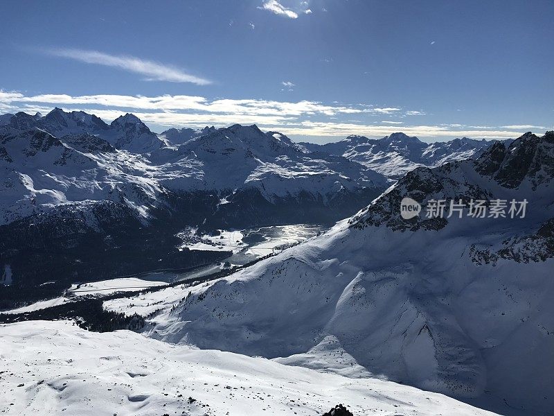 瑞士阿尔卑斯山从滑雪坡道