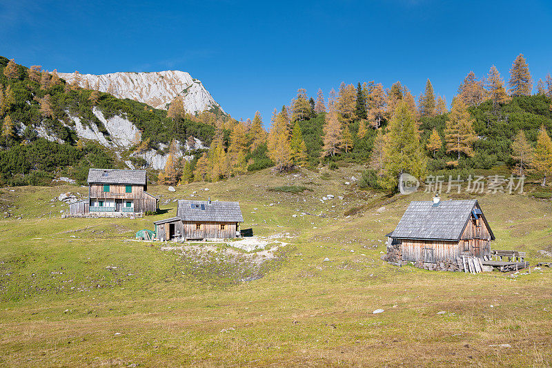 阿尔卑斯小屋，奥地利阿尔卑斯山，萨尔茨卡默古特，奥地利