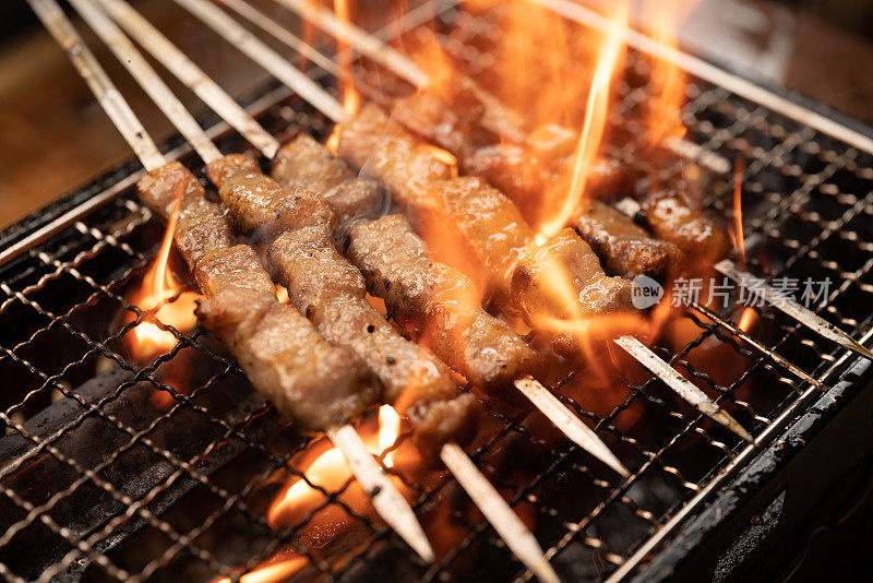 烤牛肉串，亚洲菜