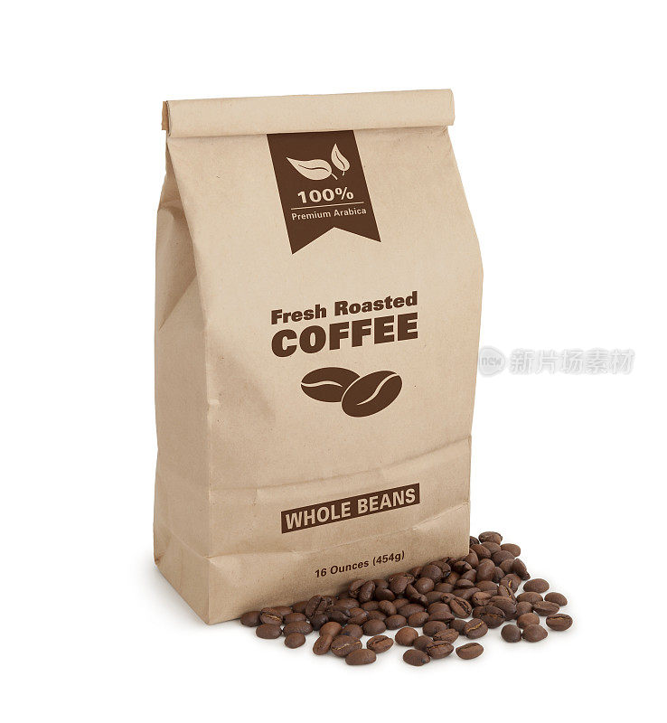 咖啡袋与自定义标签-全豆