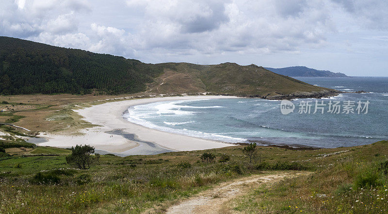全景照片的Soesto海滩在拉克斯加利西亚海岸死亡加利西亚西班牙