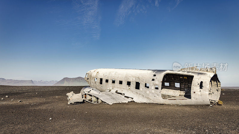冰岛Sólheimasandur坠毁DC-3飞机失事全景图